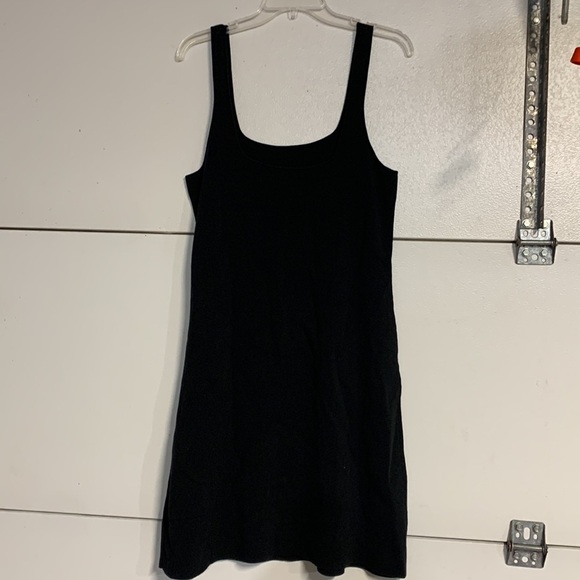 J CREW WOMENS SQUARE NECK KNIT MINI DRESS BLACK LARGE - Picture 7 of 9